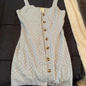 Sky blue Poka dot casual dress